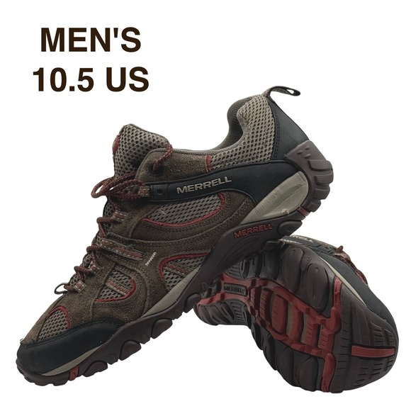 Merrell Other - Merrell Hiking Trail Shoes Men's 10.5 Brown Red Vibram Sole Outdoor J148531C